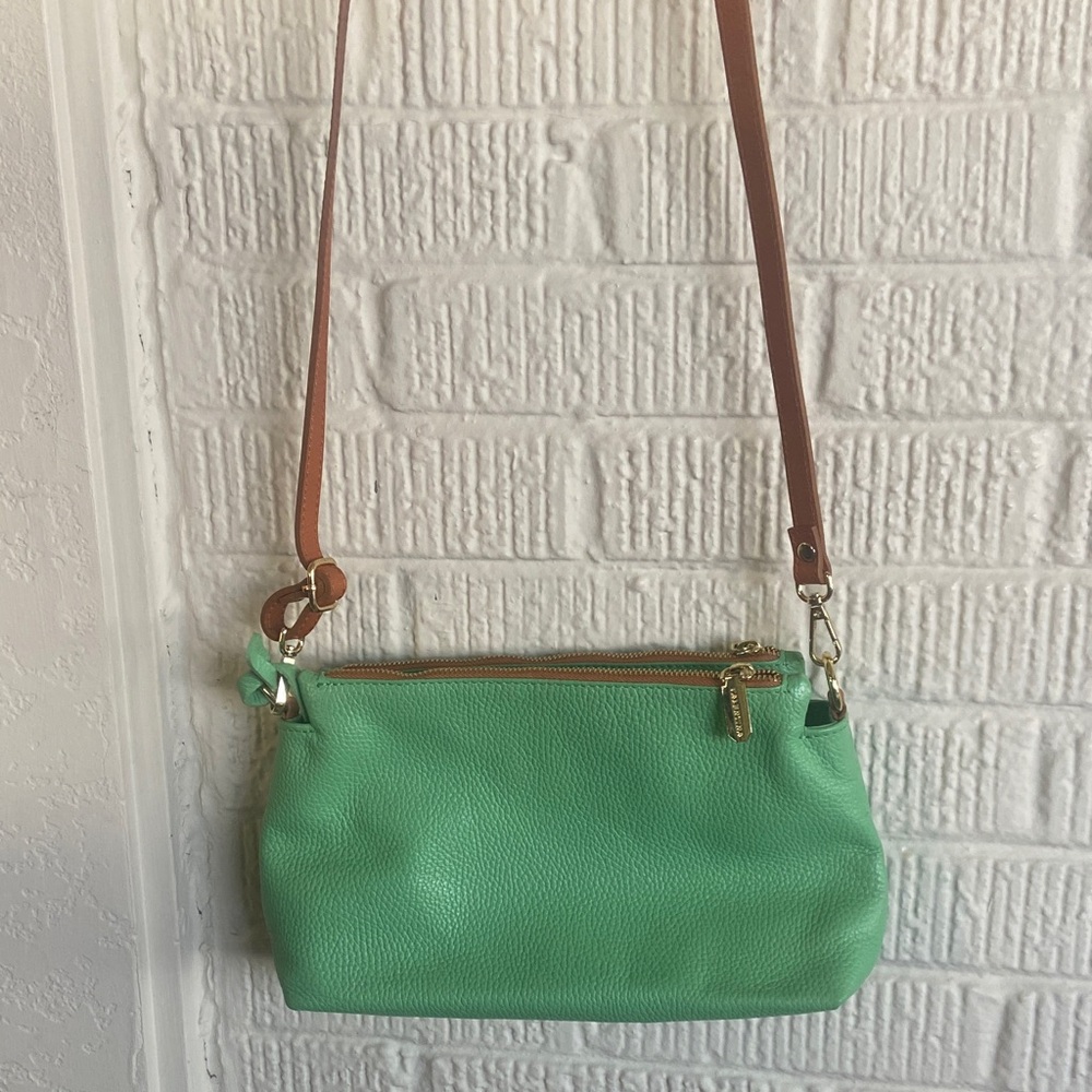 Valentina Italian Mint Green Crossbody Bag